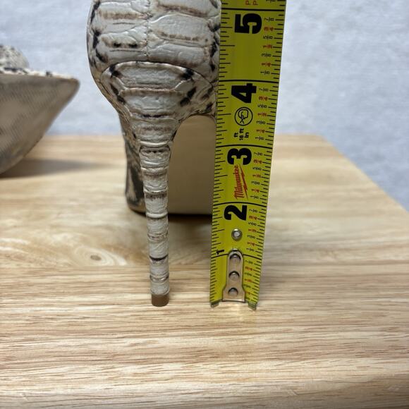 Steve Madden Decoy Snakeskin Side Cut Out Pointed Toe Stiletto Bootie Size 7.5 - Picture 13 of 13